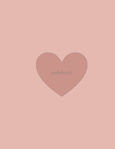 Powder Pink with Pastel Pink Heart Print Composition Notebook - Lined Paper - Large 8. 5 X 11 - College Ruled 120 Pages