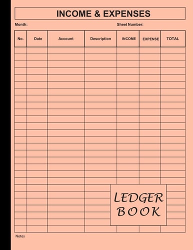 Ledger Book: Income and Expense Log Book for Bookkeeping, Small Business and Personal Finance log book / Account Recorder & Tracker Notebook: Large ... / High Quality Wax Flower Matte Finish Cover