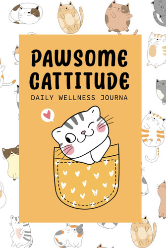 Pawsome Cattitude Daily Wellness Journal: Cat Positive Mindset Notebook : Cat Lover Gratitude Journal Gift Idea I Wide-Ruled, 6 x 9, 120 Pages