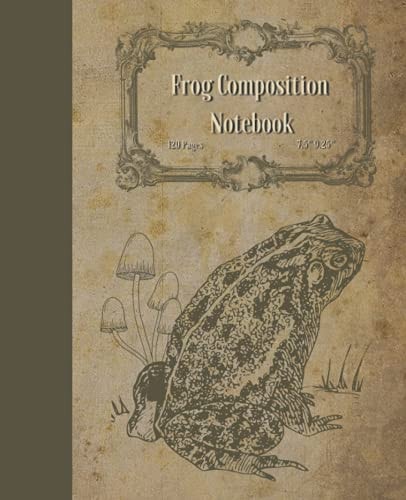 Vintage Frog Composition Notebook: Cute Frog With Mushroom Notebook, Aesthetic Collage Ruled Composition Notebook, Vintage frog Illustration, Blank ... Perfect Gift ( Vintage Composition Notebook )