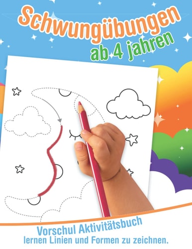 Schwungübungen ab 4 jahren | Vorschul Aktivitätsbuch - lernen Linien und Formen zu zeichnen (German Edition)