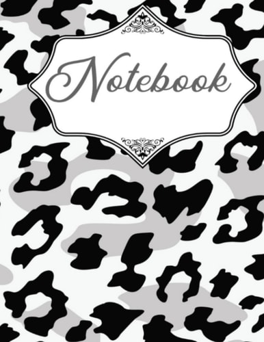 Black and White Leopard Print Composition Notebook - College Ruled 150 Pages - 8.5" x 11"