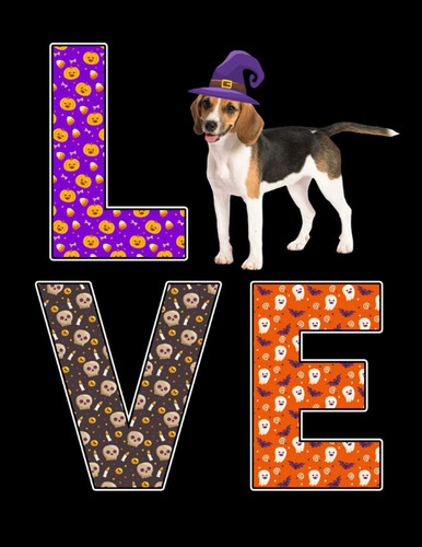 Halloween Composition Notebook: Love Beagle Dog Witch Hat Wide Ruled Notebook Journal | 120 Pages | 8.5 x 11 | For Dog Lovers, Dog Owners, Dog Mom, Dog Dad and Puppy Lovers