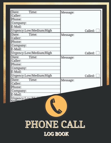 phone call log book: Telephone Message Book With Over 1000 Call Log Space, Voicemail Notebook, Home and Office Call Monitoring Log.
