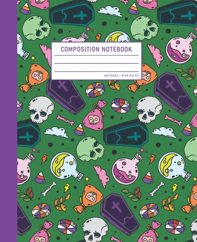 composition notebook: happy halloween composition notebook for women | Notebook For Adults, Girls and Boys | Halloween Gift For women, moms |Daily ... Pages ... and | halloween collage books.