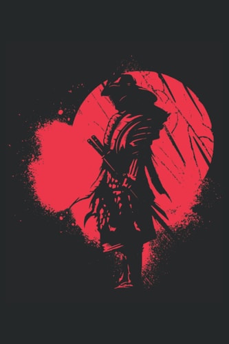 Samurai Schwert Rot Rüstung Japan Flagge Notizbuch: Roter Samurai Tagebuch 120 Seiten liniertes Papier Handliches Format (15,24 × 22,86 cm entspricht ungefähr DIN A5) (German Edition)