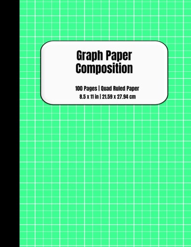 Graph Paper Composition Notebook: Graph Paper Notebook, Quad Ruled, 5 Squares Per Inch, Large 8.5”x11” (Grid Paper Notebook)
