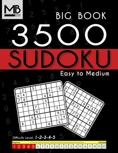 Big Book of Sudoku 3500 Puzzles and Solutions for Adults. Easy to Medium