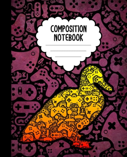 Composition Notebook: Video Game Controller Duck Bird Notebook | Wide-Ruled, 7.5 x 9.25, 110 Pages Journal / Notebook For Kids, Teens, Gamers and Adults