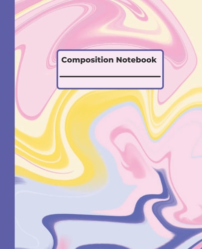 Liquid Marble Composition Notebook: Wide ruled ,7.5 x9.25 ,130 pages ,for kids, teens, Adults ,Girls, and Boys (Colorful marble composition Notebooks )