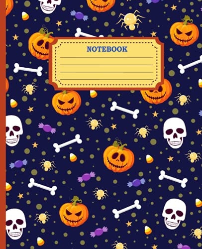 Composition Notebook: Halloween Composition Book | Wide Ruled Notebook | Lined Journal | 120 Pages | 7.5 x 9.25" |: Spooky Cute Skull Composition ... Learning | Subject notebook for classroom |