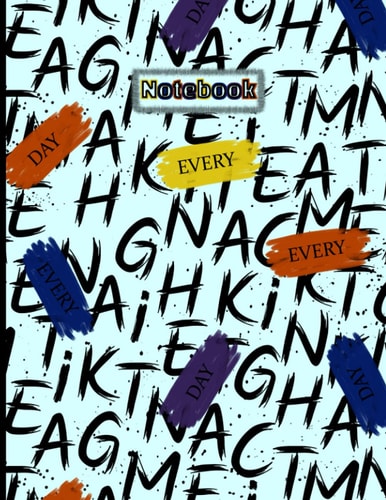 Composition notebook: Seamless Pattern of words - 8.5 x 11 inches - 110 Pages - perfect for school, jotting and Record thoughts