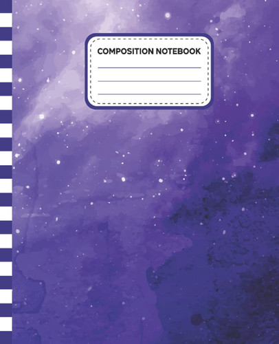 Composition Notebook: Watercolor Composition Notebooks Wide Ruled For Kids, Girls Composition Notebook