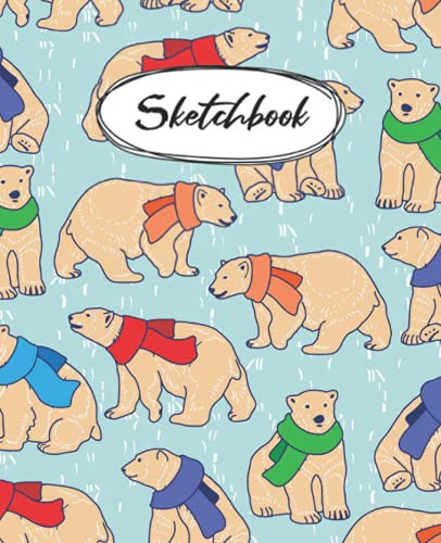 Sketchbook: Polar Bears Sketchpad for girls / Large 120 blank pages / 7.5 x 9.25 in. / Great gift for drawing, doodling, and coloring.