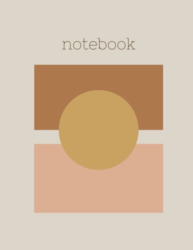 Neutral Minimal Sun Notebook- 8.5" X11 College Ruled 100 Pages