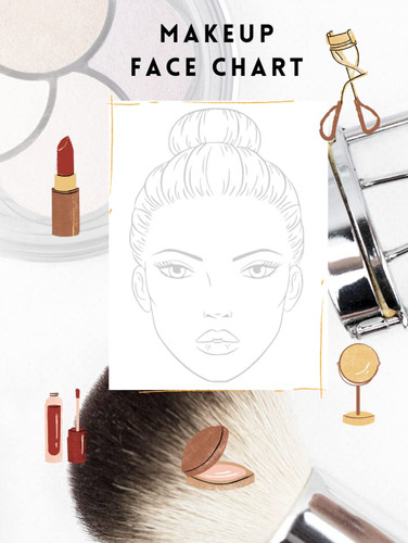 Makeup Face Chart Practice Journal: Make Up gifts for Teens, Women, Makeup Colouring: Makeup Templates Book Reference, Face Chart for Makeup Artists, Practice sheets