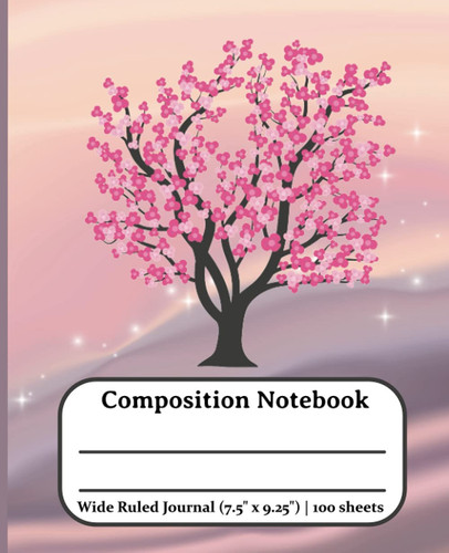 Composition Notebook Wide Ruled Lined Paper Journal: Pink 3D Workbook for Girls, Kids, Teens, Students for Back to School and Home College Writing Notes 7.5" x 9.25"