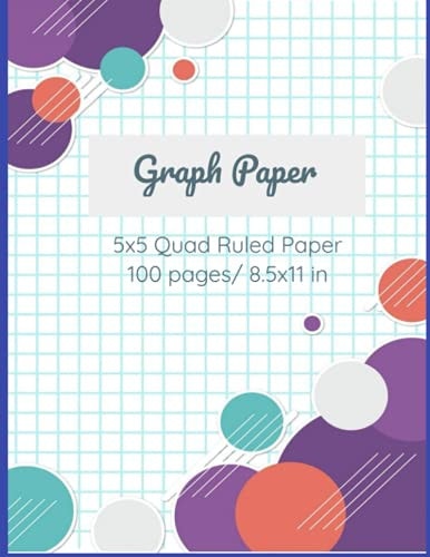 Graph Paper Notebook: Grid Paper Notebook, Quad Ruled 5x5 Composition, 100 Sheets (Large, 8.5 x 11)