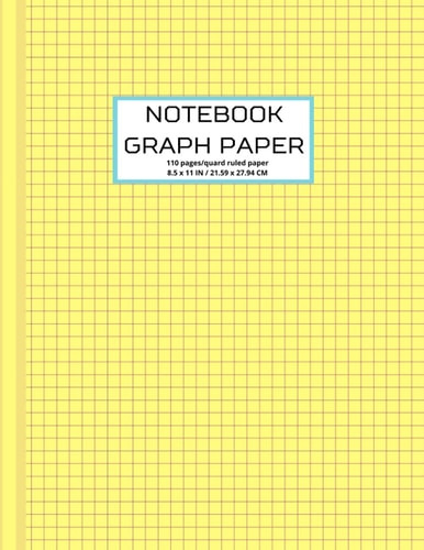 Graph Paper Composition Notebook: 4x4 Quad Ruled Grid Paper for Math & Science Students, 110 Sheets (Large, 8.5 x 11) Cover Yellow