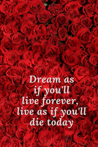 Dream: Dream as if you’ll live forever, live as if you’ll die today. Motivational Notebook, Journal, Diary