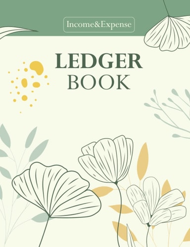 Ledger Book, size 7.44x9.69 inches: for recording income and expenses vintage floral cover vol. 2
