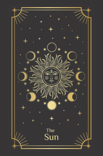 Tarot Journal Notebook The Sun Major Arcana 200 blank pages Tarot Card Reading Tracker, Diary, Sketchbook, Workbook