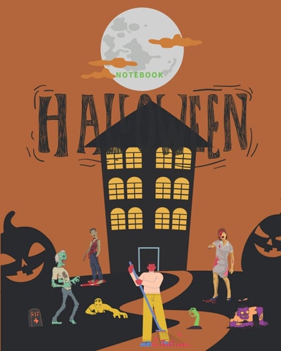 Halloween Zombie Composition Notebook Gift , for a Scary Night 120 Pages - Large Size 8 X 10 + Matte Cover