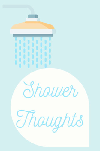 Shower Thoughts: Pastel Blue Lined 6"x9" Composition Notebook