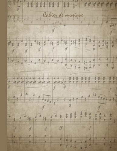 Cahier de musique: Cahier de musique avec portée et carreaux | 12 portées par page et Séyès Grands Carreaux | Cahier Grand Format A4 | 110 Pages | ... Musicale | Couverture marron (French Edition)