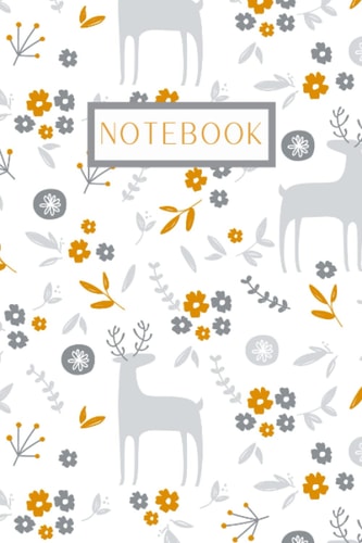 Notebook: Reindeer Journal: Cute Animal Lined Autumn Notepad