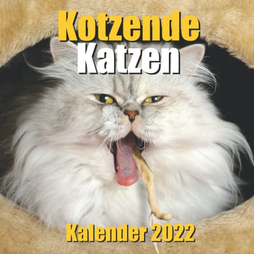 Kotzende Katzen Kalender 2022: Lustiger Katzenkalender 2022 für Katzenliebhaber mit einem lustigen Katzenfoto für jeden Monat (German Edition)