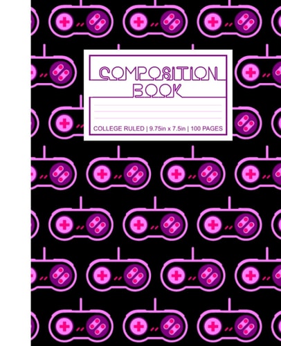 COMPOSITION BOOK: 7.5x9.25 College Ruled Gaming Composition Notebook