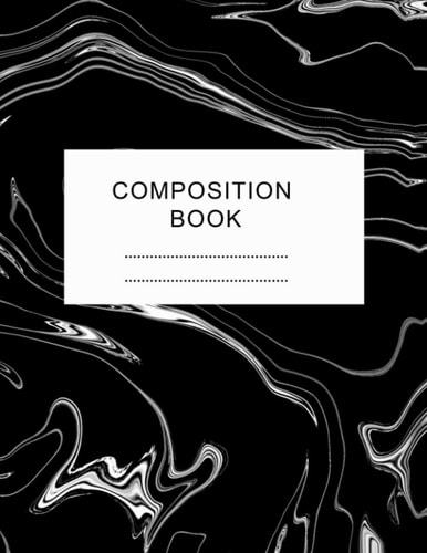 Black Marble Composition Notebook: Marble Style Composition Book | 100 Sheets of Wide Ruled