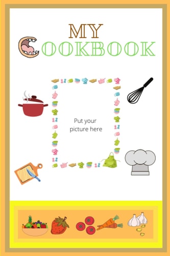 My cookbook: Nice notbook black line sized at 6 x9 inches