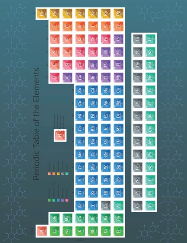 Laboratory Notebook with the Periodic Table of the Elements Organic Chemistry/ Biology Notepad for Lab-Notes, Science Student Research Journal, Small Hexagon Shapes, 8. 5x11 Inches (A4).