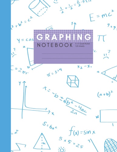 Graphing Notebook 5 x 5 Grid Paper for Math Science Laboratory Work - Colorblock Blue Purple (Large) 8.5 x 11: For Students and Kids