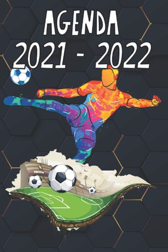 AGENDA SCOLAIRE FOOTBALL: 2 jours par page - collège et lycée - du lundi au dimanche | couverture FOOT (French Edition)