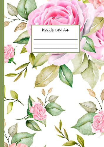 Kladde DIN A4: Notizbuch DIN A4 - Kladde kariert 5 mm - 110 Seiten - Notizheft, Tagebuch, Schreibbuch - Blumenmuster (German Edition)