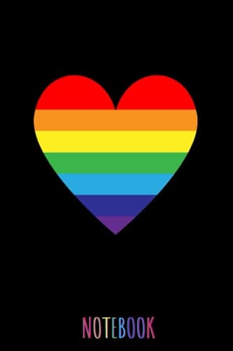 Notebook: Heart Rainbow Flag Colored Heart Journal – Blank Lined with Fill the Favorite Quote /Verse on Top Page , Cute Diary Gift Ideas for LGBTQ+, Lesbian, Gay