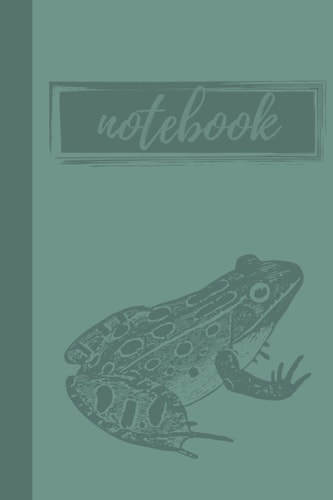 Notebook: Green cottagecore Journal with frog Blank Lined