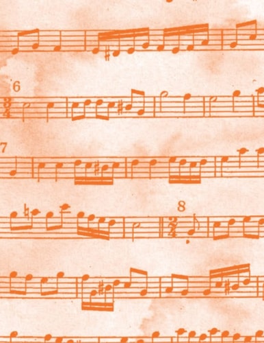 8. 5 X 11 Music Composition Notebook, 250 Pages, Orange