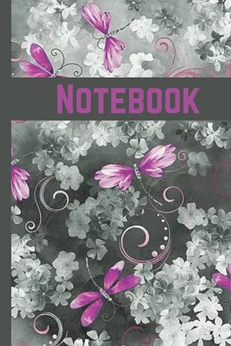 Notebook: Abstract flower cover design with simple interior consisting of 100 wide ruled pages