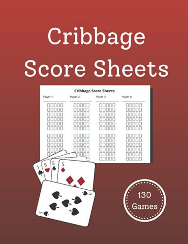 Cribbage Score Sheets. 130 Games. Large score cards. Travel games. Large Scorebook. Card Game Scorekeeping Book. Cribbage Scorekeeper. Travel ... pegging sheet. Cribbage scoring sheets.