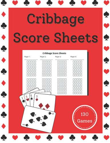 Cribbage Score Sheets. 130 Games. Large score cards. Travel games. Large Scorebook. Card Game Scorekeeping Book. Cribbage Scorekeeper. Travel ... Cribbage score sheets. 4 player Cribbage