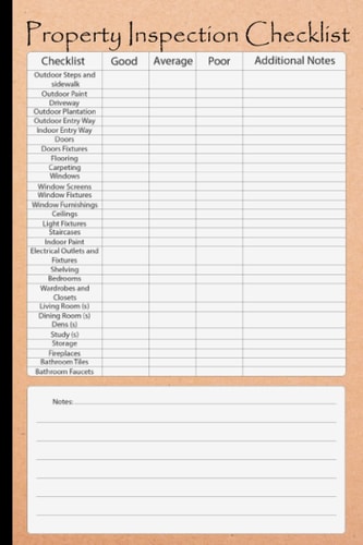 Property Inspection Checklist: Investment Property Inspection Checklist & Deal Analyzer, Size 6"X9", 120 Pages