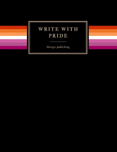 Write with Pride: college-ruled notebook | lesbian flag | 150 pages | large (8.5" x 11") (With Pride collection: all black)