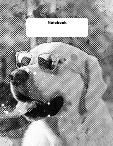 Notebook: Dog with Sunglasses: Lined Paper - 120 pages - 8.5 x 11 inches