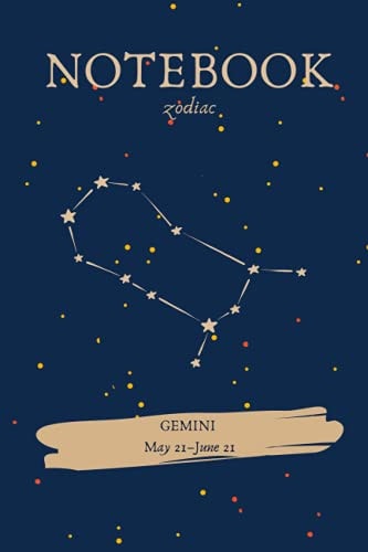 Gemini Notebook: Zodiac design Journal Blank lined (Zodiac Notebook)
