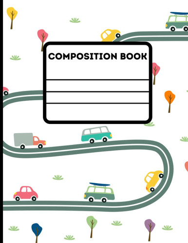Composition Notebook: Car Design 8.5 x 11 Inches, 100 Sheet, Wide Ruled Paper for Girls Boys Kids, Students Teens for Back-to-School Home Schooling College
