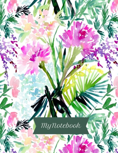 Notebook: Floral Print Composition Notebook - College Ruled 100 Pages - Large 8.5 x 11, Back to school
